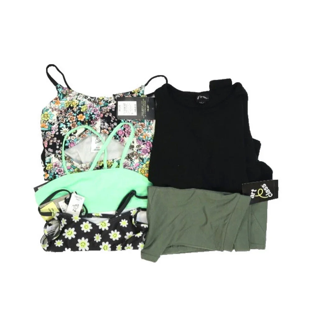 Art Class Bulk Lot Of 5 Girls Size Small 6/7 Mixed Season Tops Bottoms Swimsuits